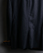 "HERMES" Vintage leather piping design belted tailored jacket