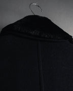 Abrigo con cuello de piel súper largo de los años 90-00 de MAX&Co.