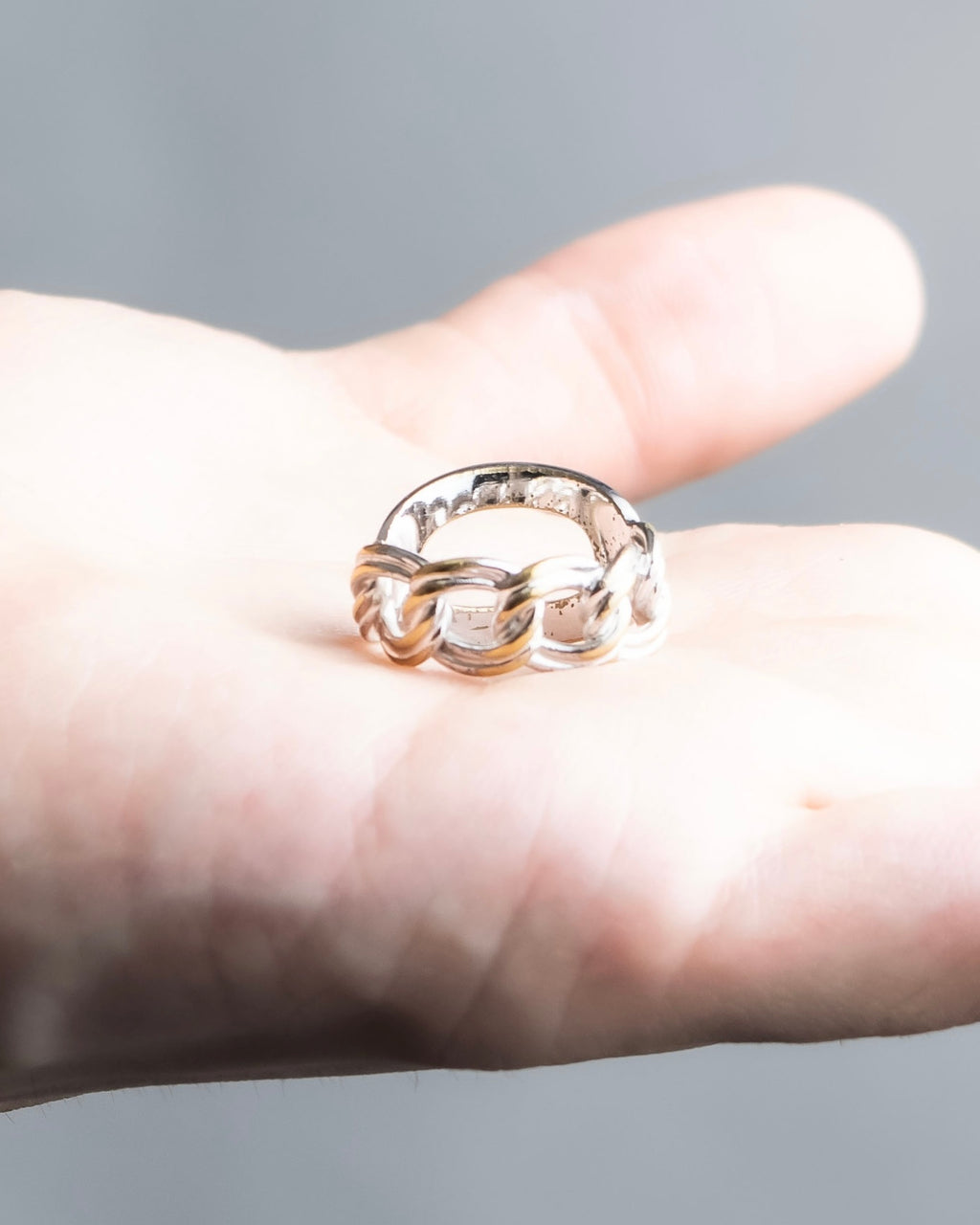 "DIOR" engraved silver ring