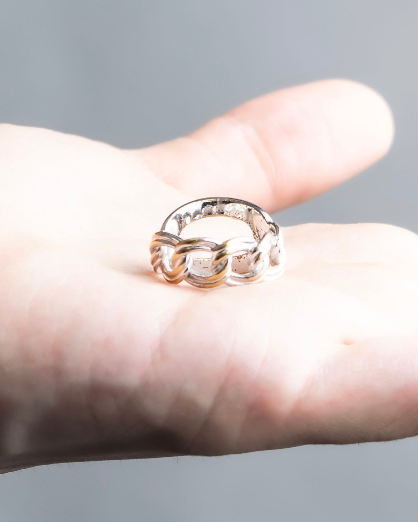 "DIOR" engraved silver ring