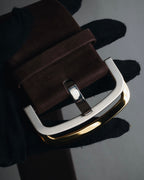"Christian Dior" Late 80s-Early 90s suede and calf leather wide belt