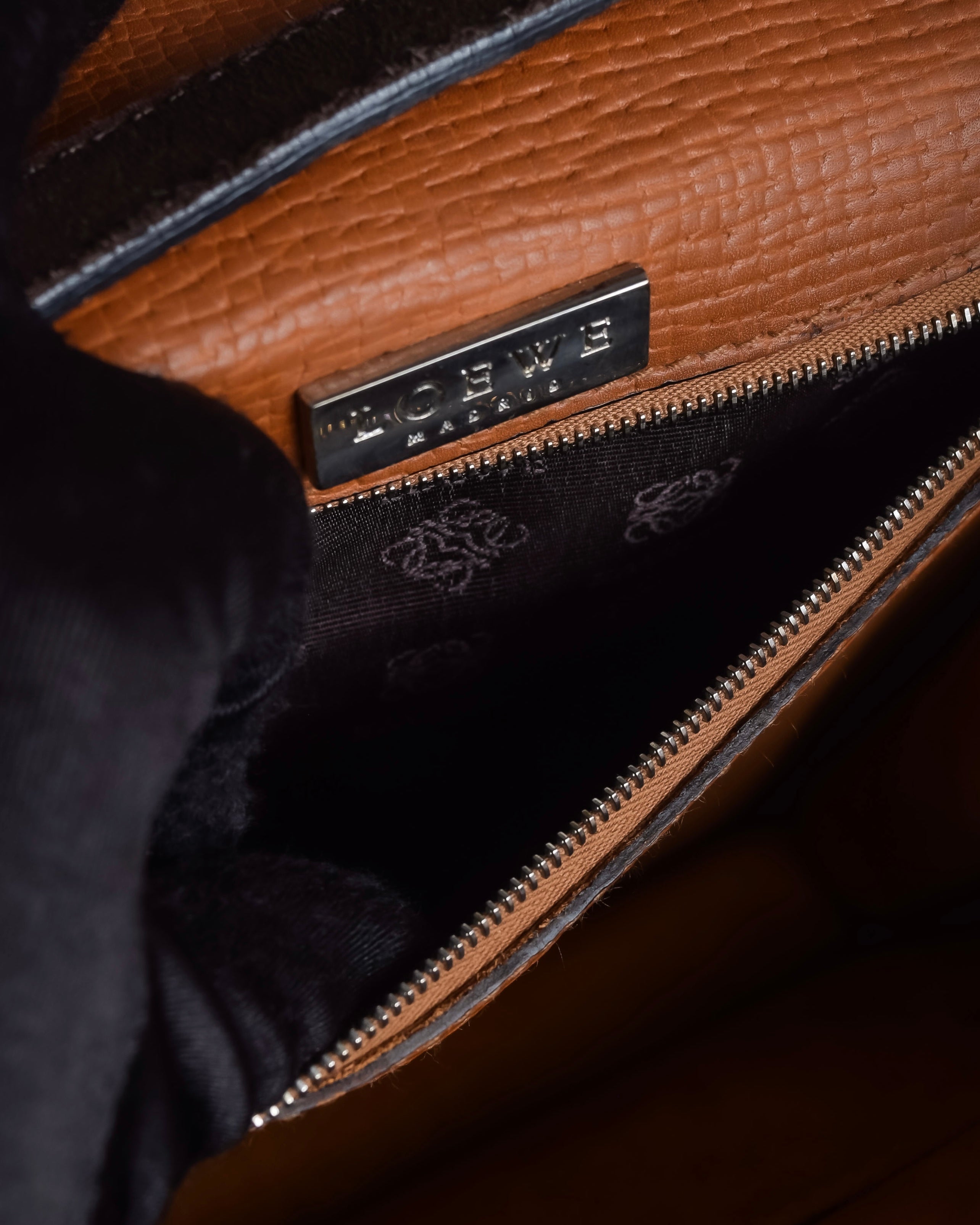 "LOEWE" Textured suede panel barcelona shoulder bag