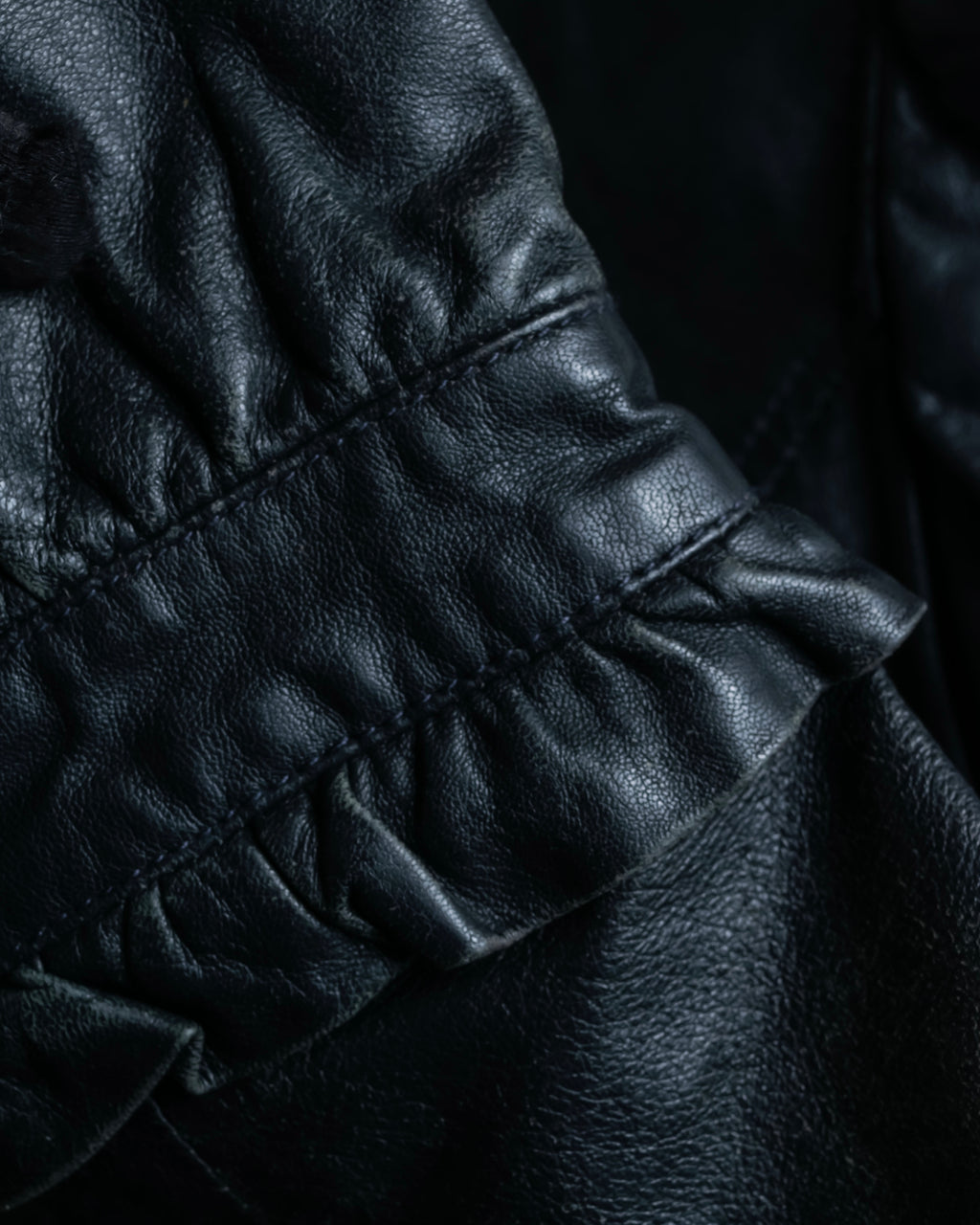 "RED VALENTINO" Gather design lamb leather jacket