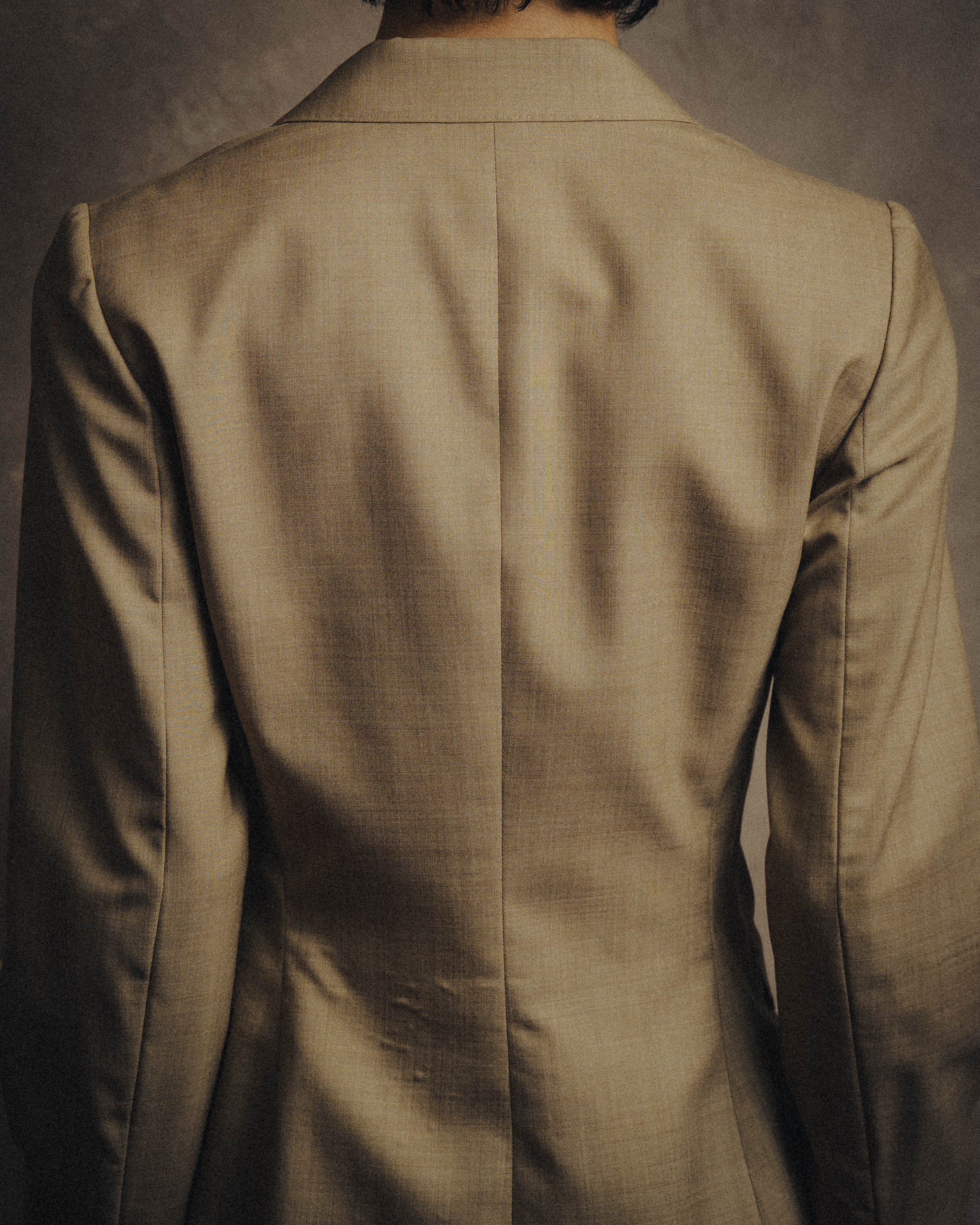 -SPECIAL- "HERMÈS" 90's-00's Wool silk tailored asymmetrical setup suit