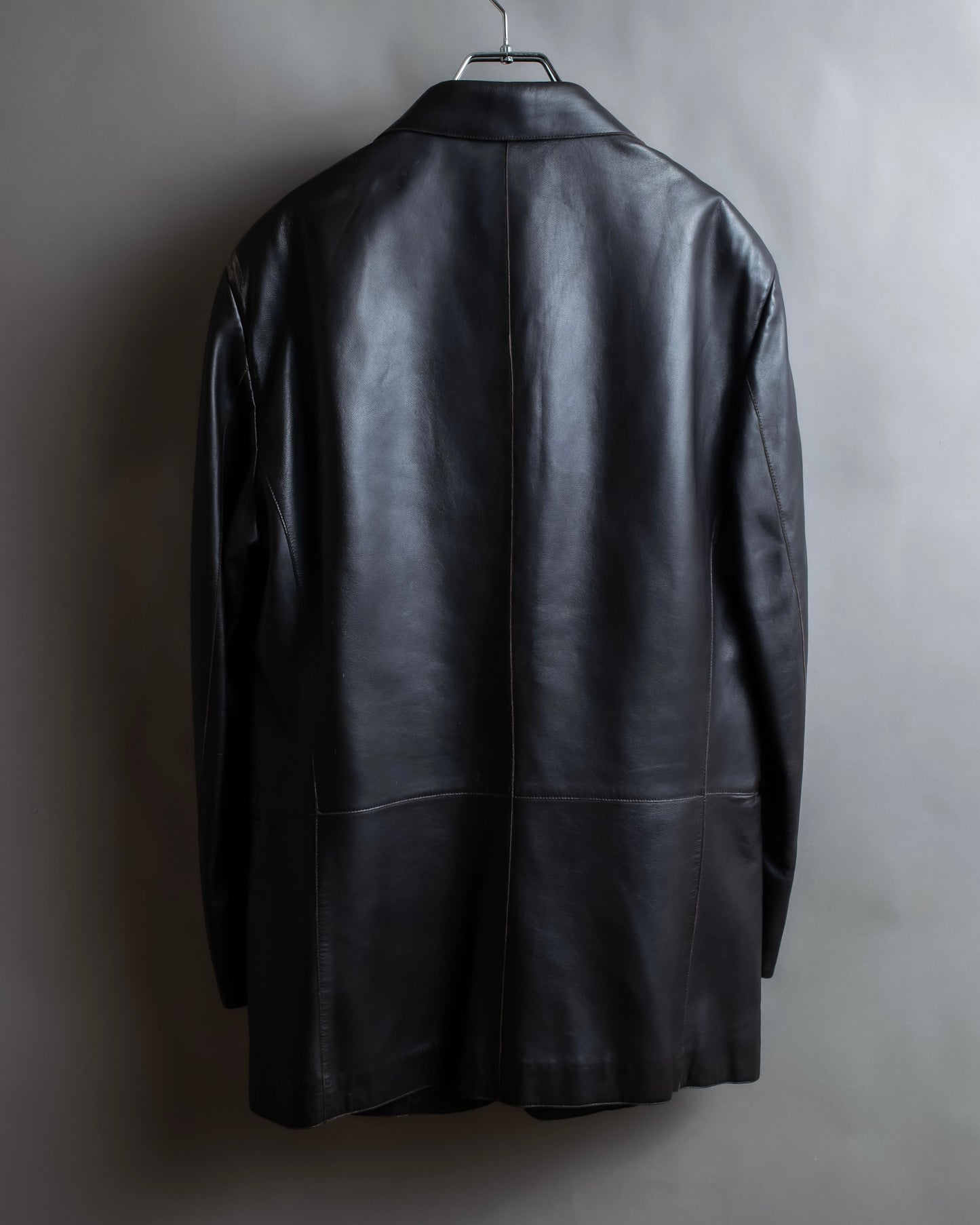 "ARMANI COLLEZIONI" 100% lamb leather oversized tailored jacket