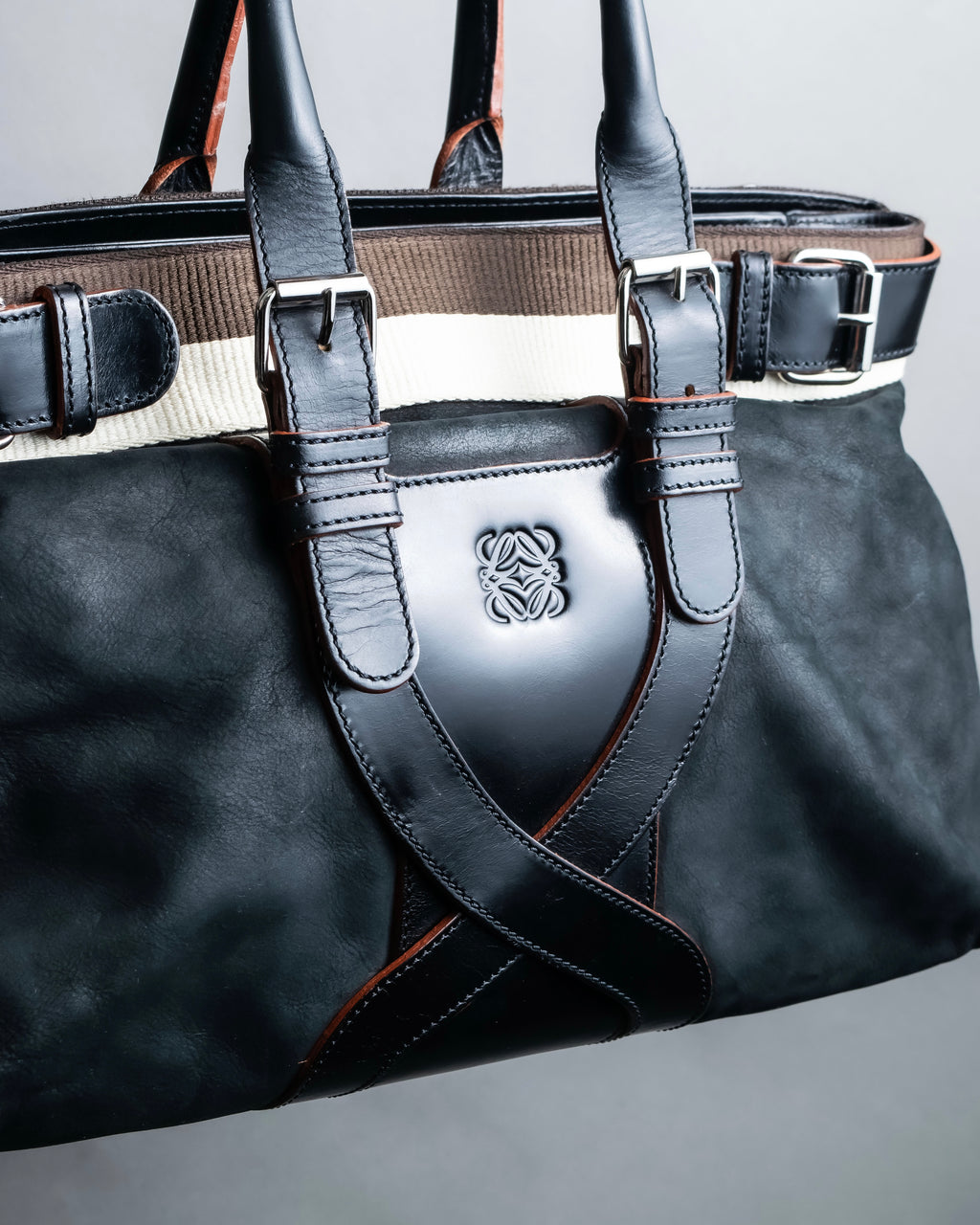 "LOEWE"　Belt design logo engraved tote bag
