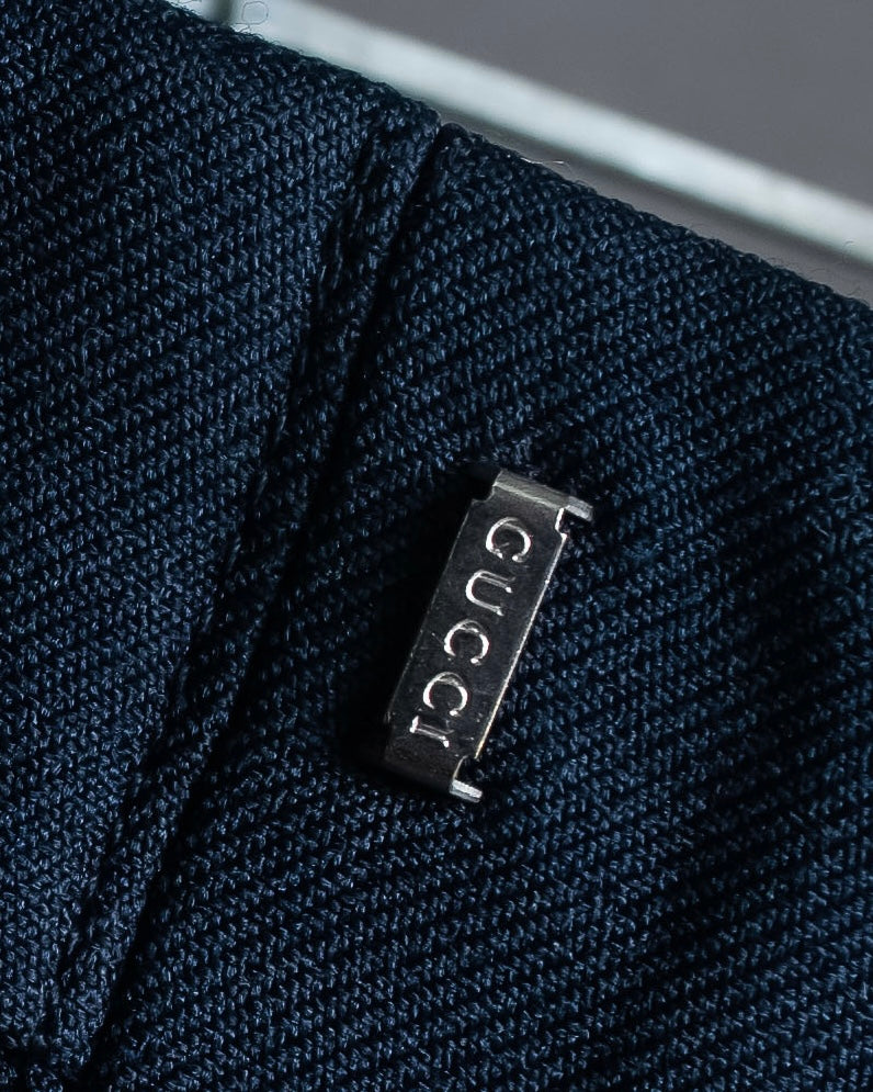 "GUCCI" Deep-tuck wool gently flared slacks