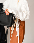 LOEWE by Jonathan Anderson/ Lamb Leather Rope Trim Mini Skirt