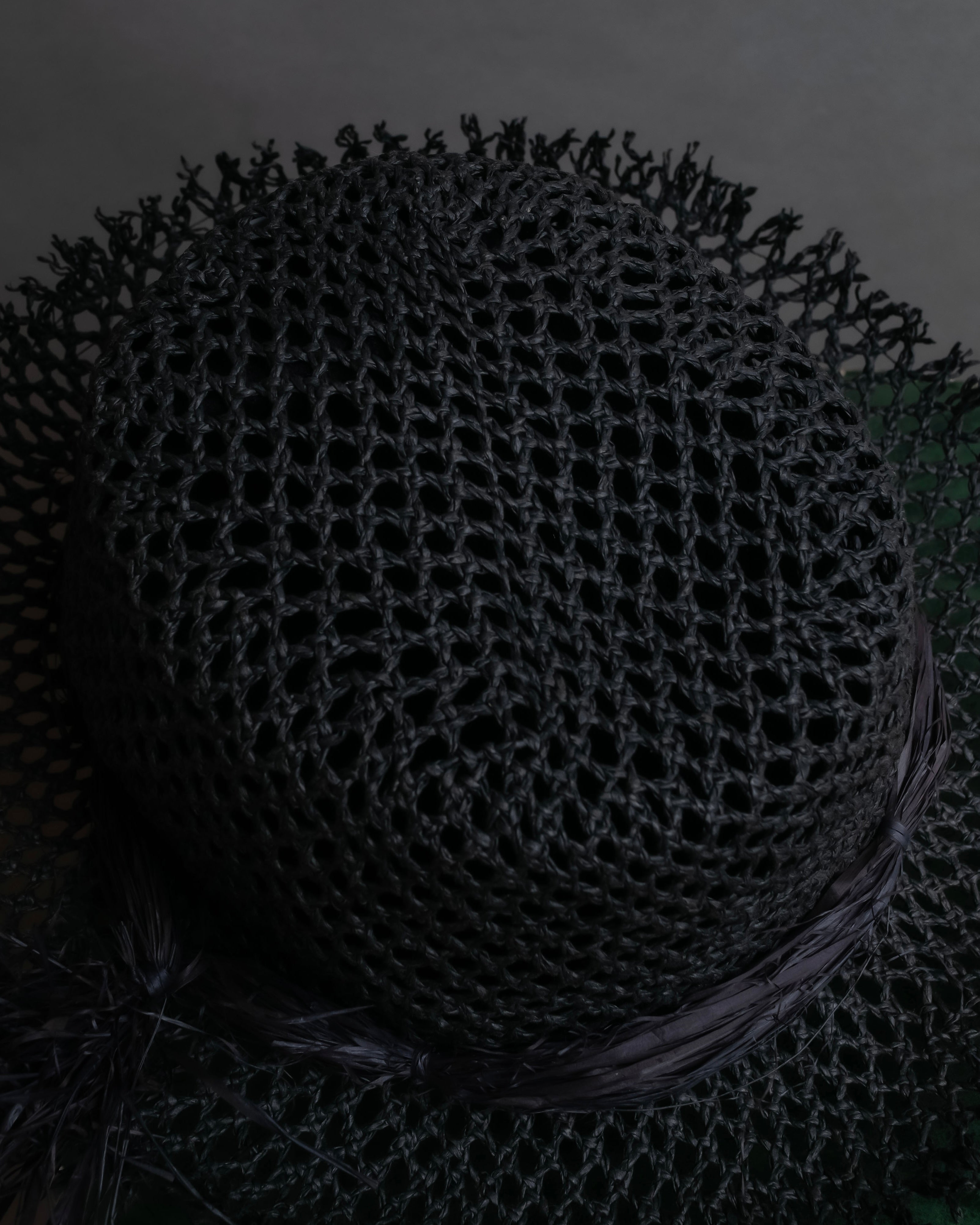 "Christian Dior" Raffia ribbon design paper fiber hat