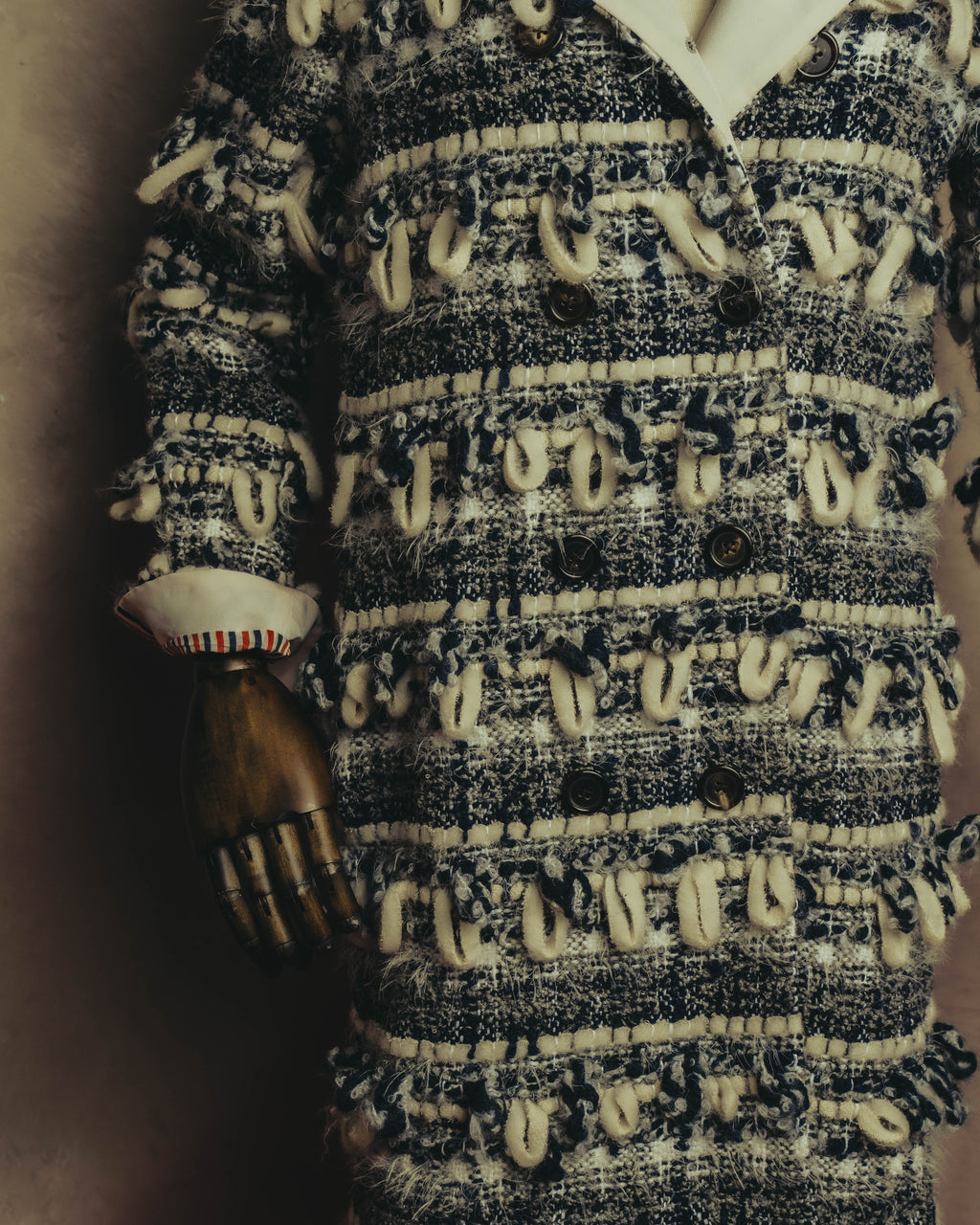 "THOM BROWNE" 2010's-20's Textured double breasted boucle coat