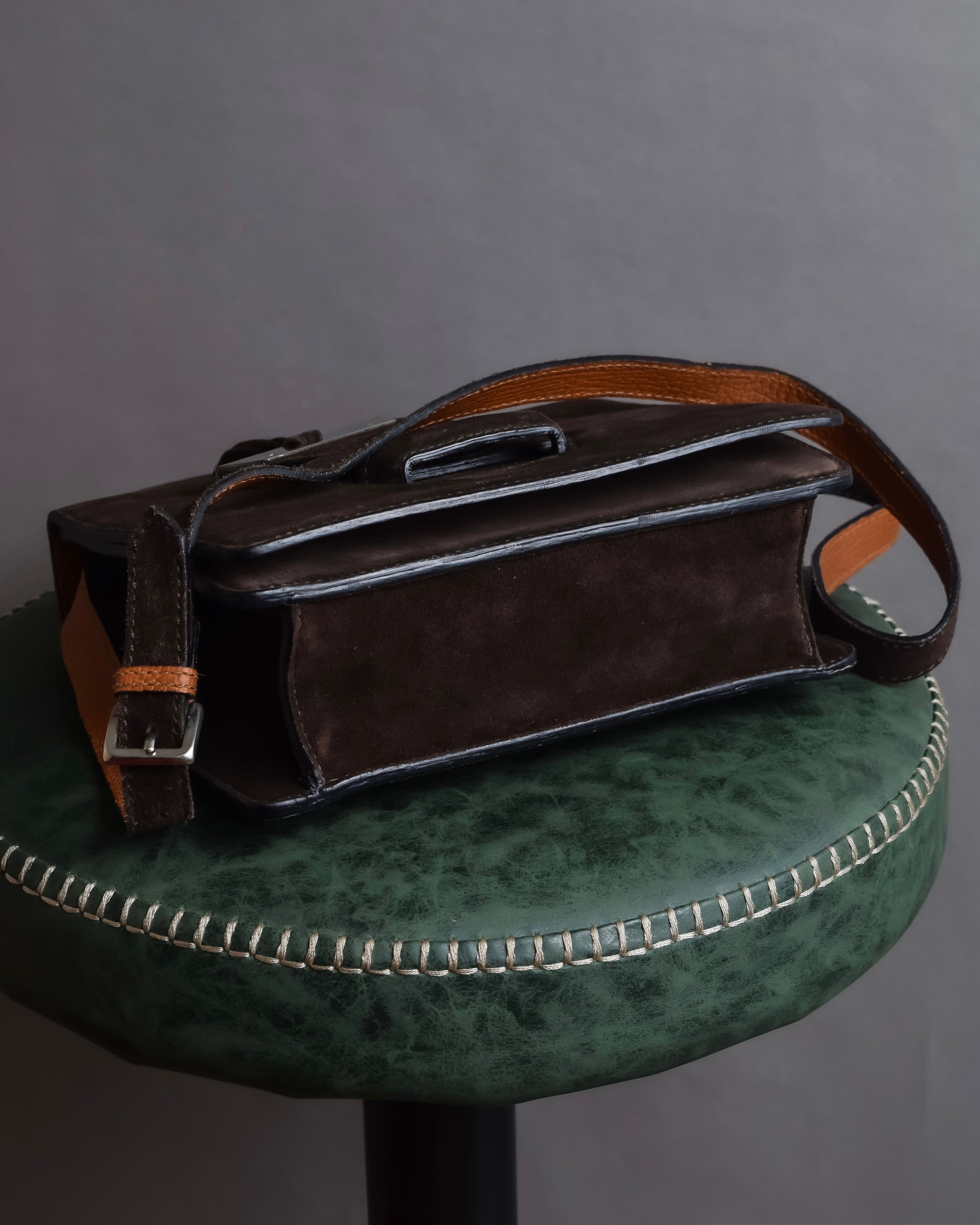 "LOEWE" Textured suede panel barcelona shoulder bag