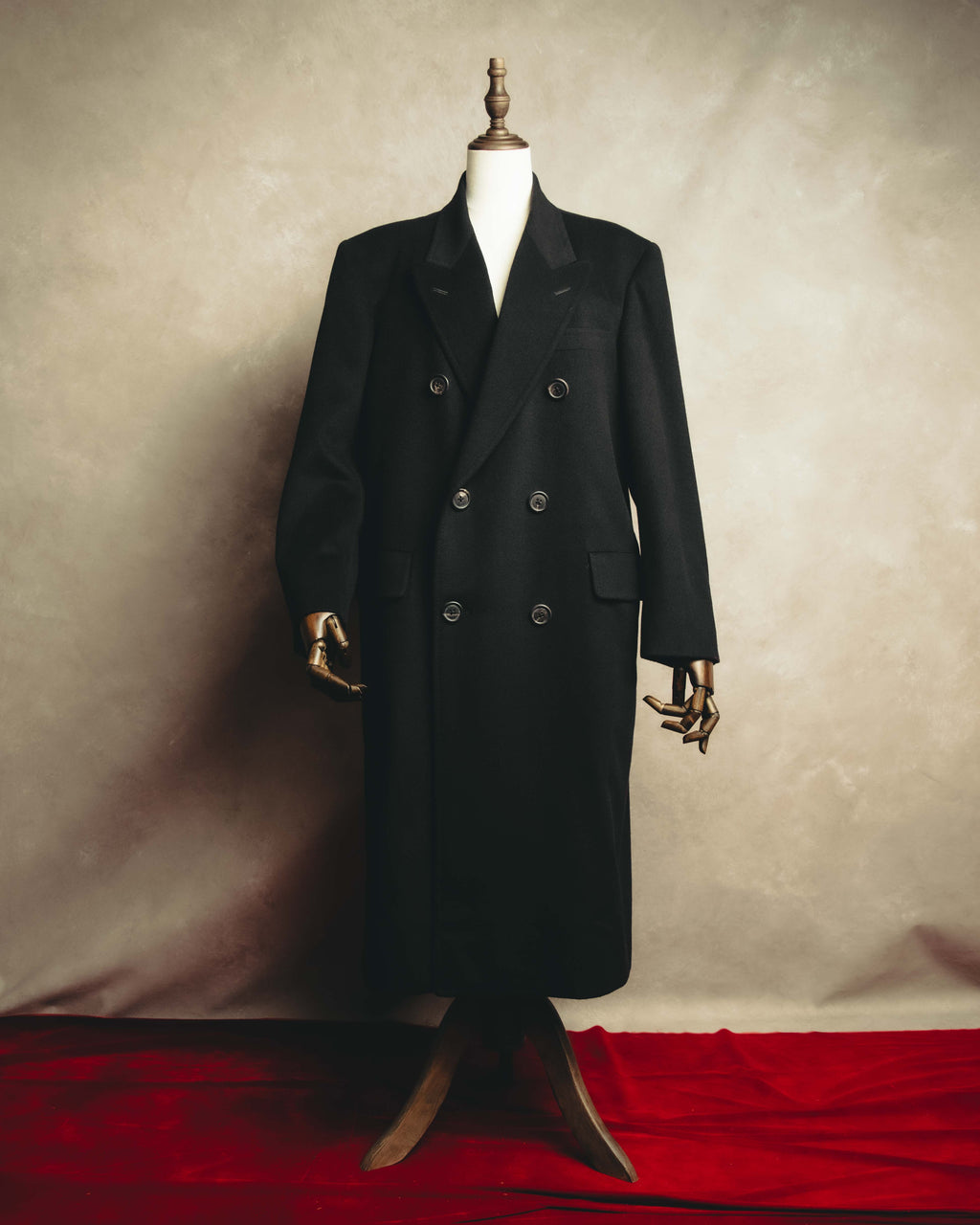 “Burberrys” Late 80’s-early 90’s deep navy double-breasted chesterfield coat