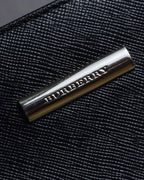 "BURBERRY" Trapezoidal embossed leather one-handle bag