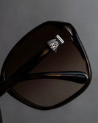 "CHANEL" Butterfly frame brown lens sunglasses