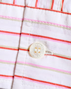 ETRO/ Oversized Multi Color Striped Shirt Pink × White