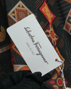 "Salvatore Ferragamo" 2010's Geometric tribal print silk scarf