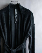 "ISAAC SELLAM" Cut-off design belted leather jacket