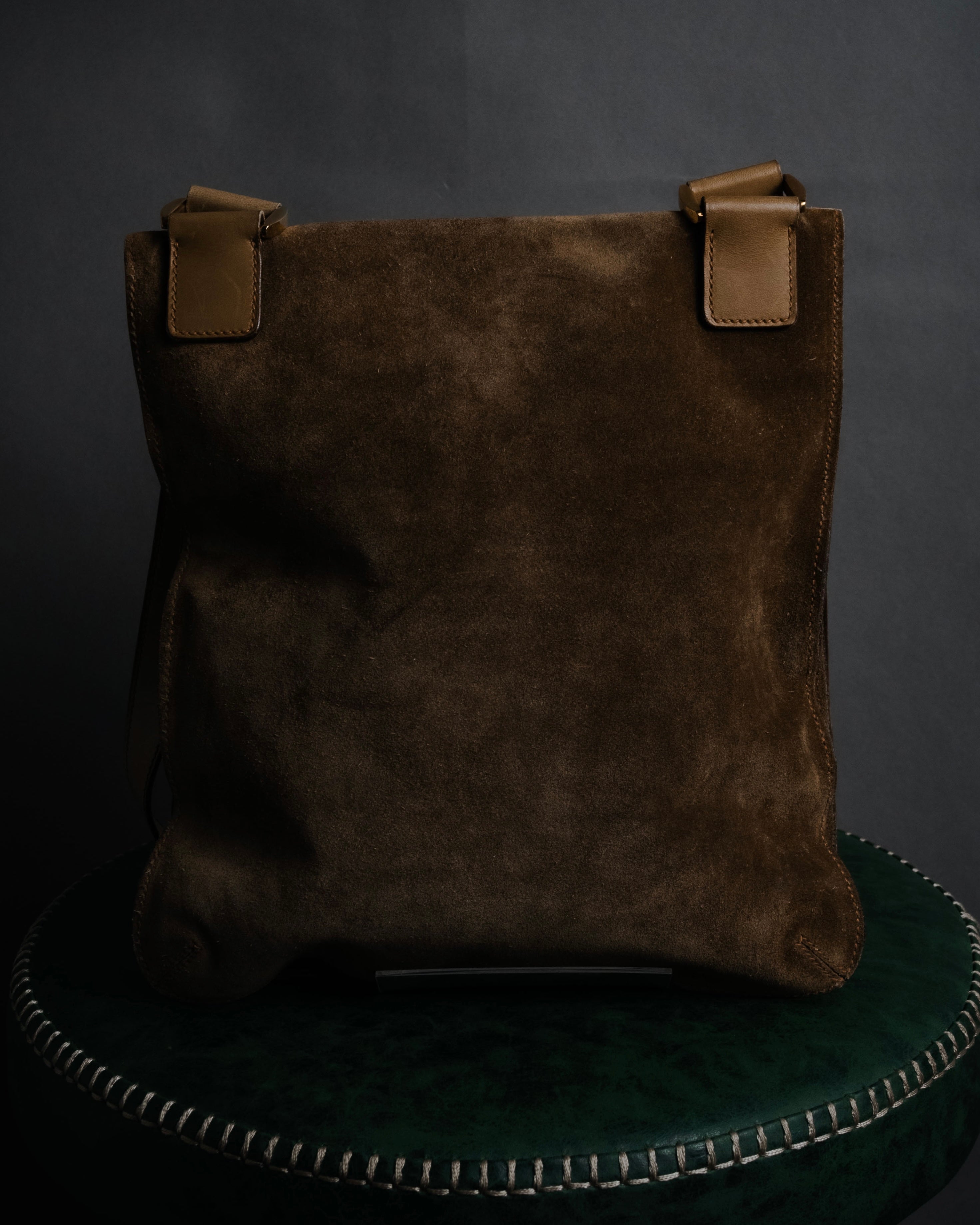 "GUCCI" 60’s-70’s suede and leather shoulder bag