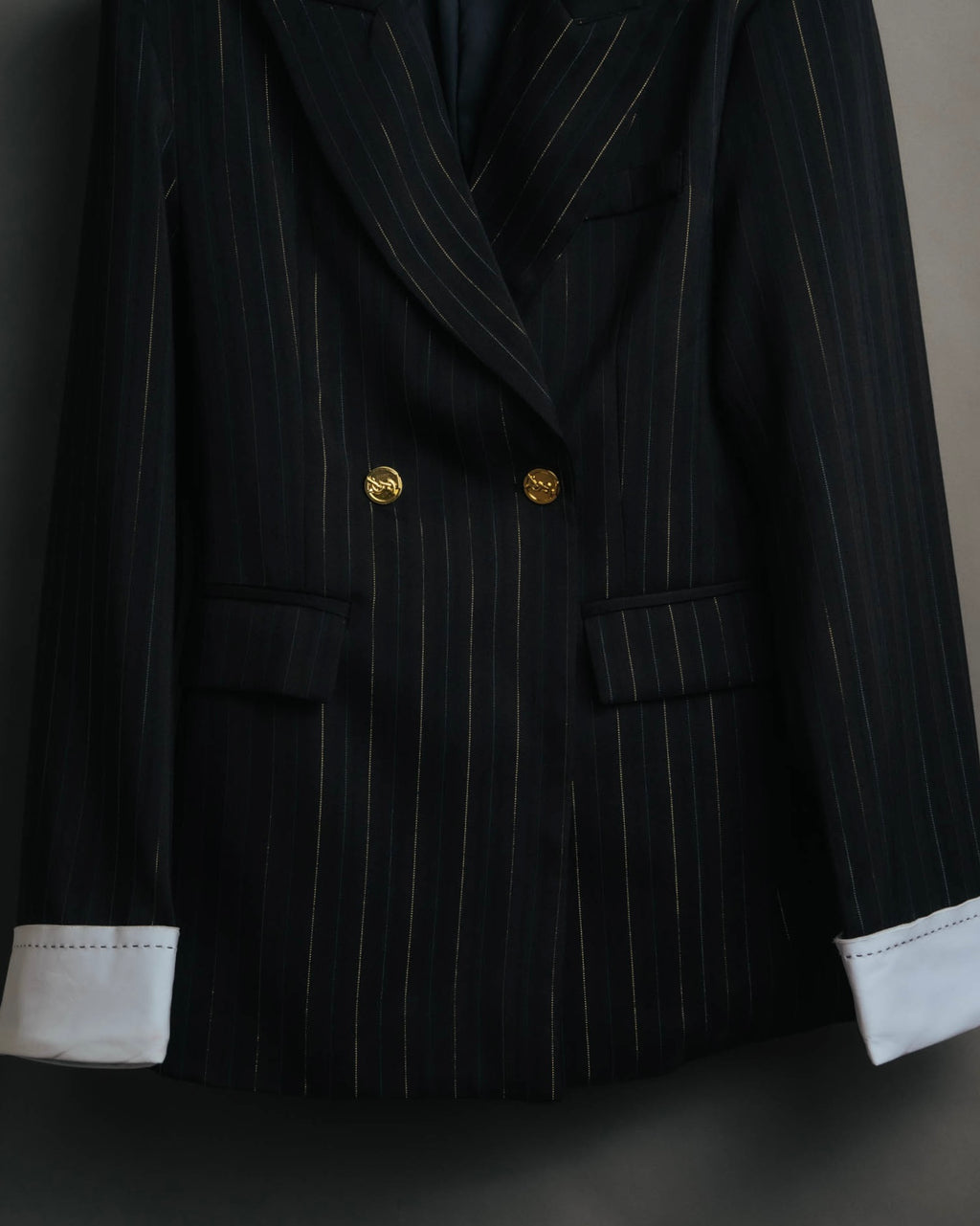 -SPECIAL-“SAINT LAURENT” 18's- Modern pinstripe double breasted jacket