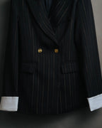 -SPECIAL-“SAINT LAURENT” 18's- Modern pinstripe double breasted jacket