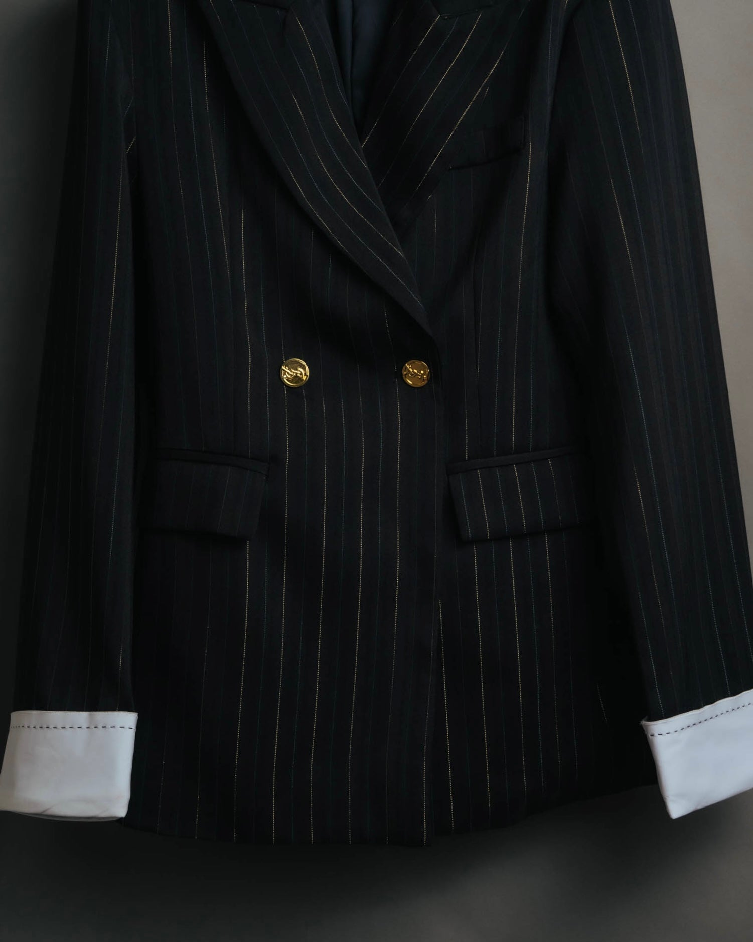 -SPECIAL-“SAINT LAURENT” 18's- Modern pinstripe double breasted jacket