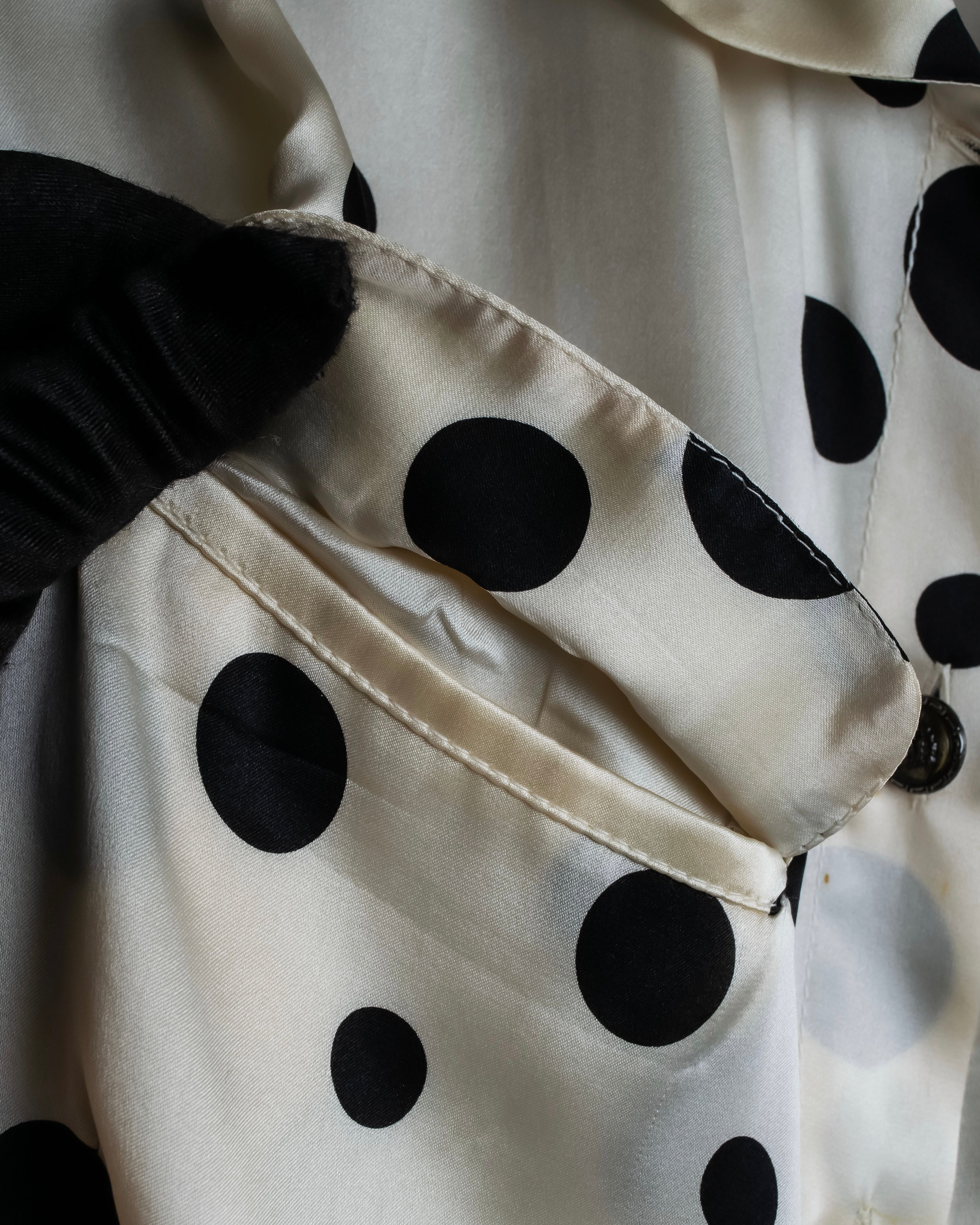 "GIANNI VERSACE" Irregular dot pattern silk shirt