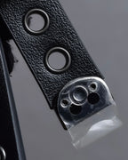 "Christian Dior" Black eyelet leather narrow belt