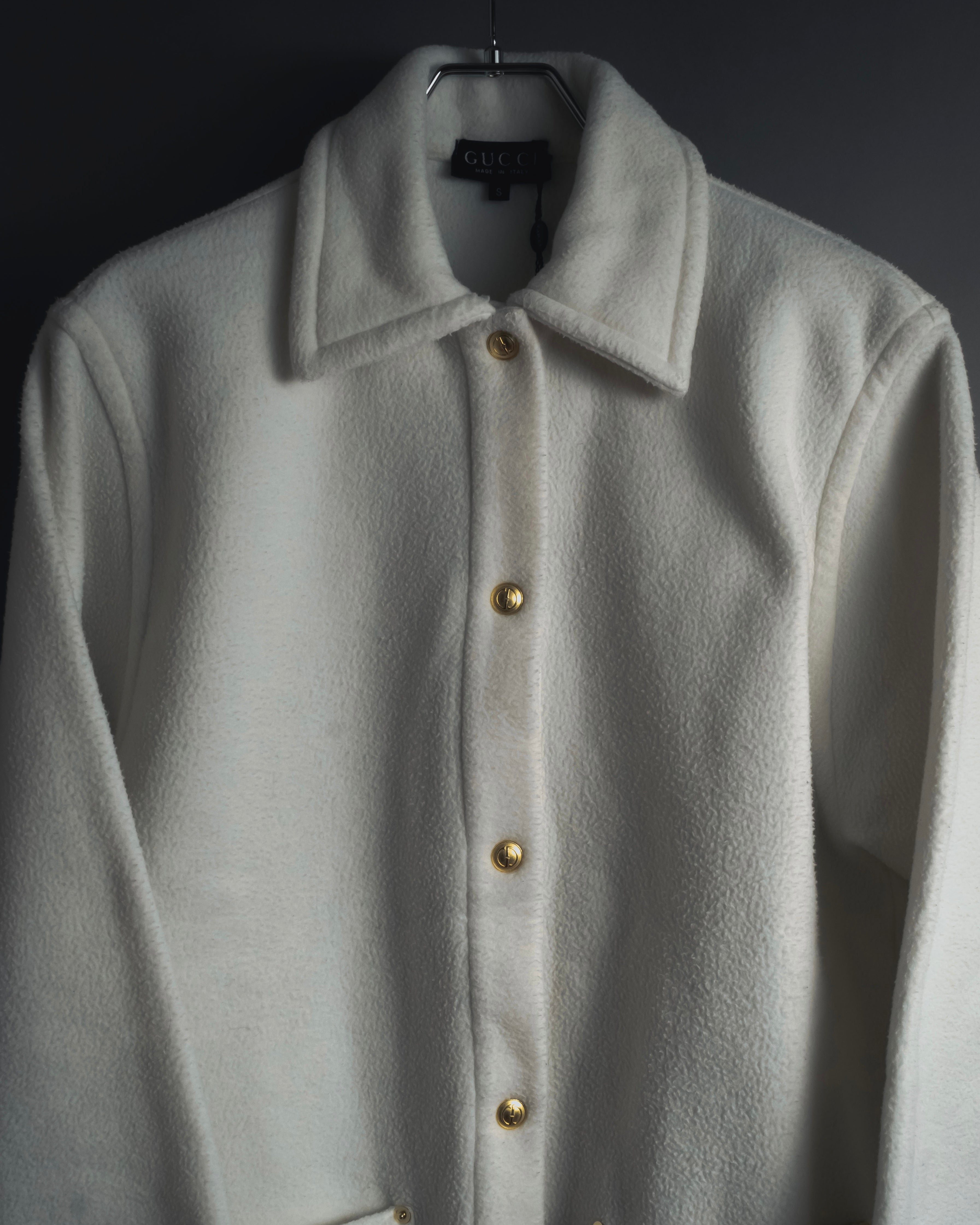 "GUCCI" 90’s-00’s Minimal fleece gold buttons jacket