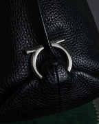 "Salvatore Ferragamo" Gancini motif draping leather bag