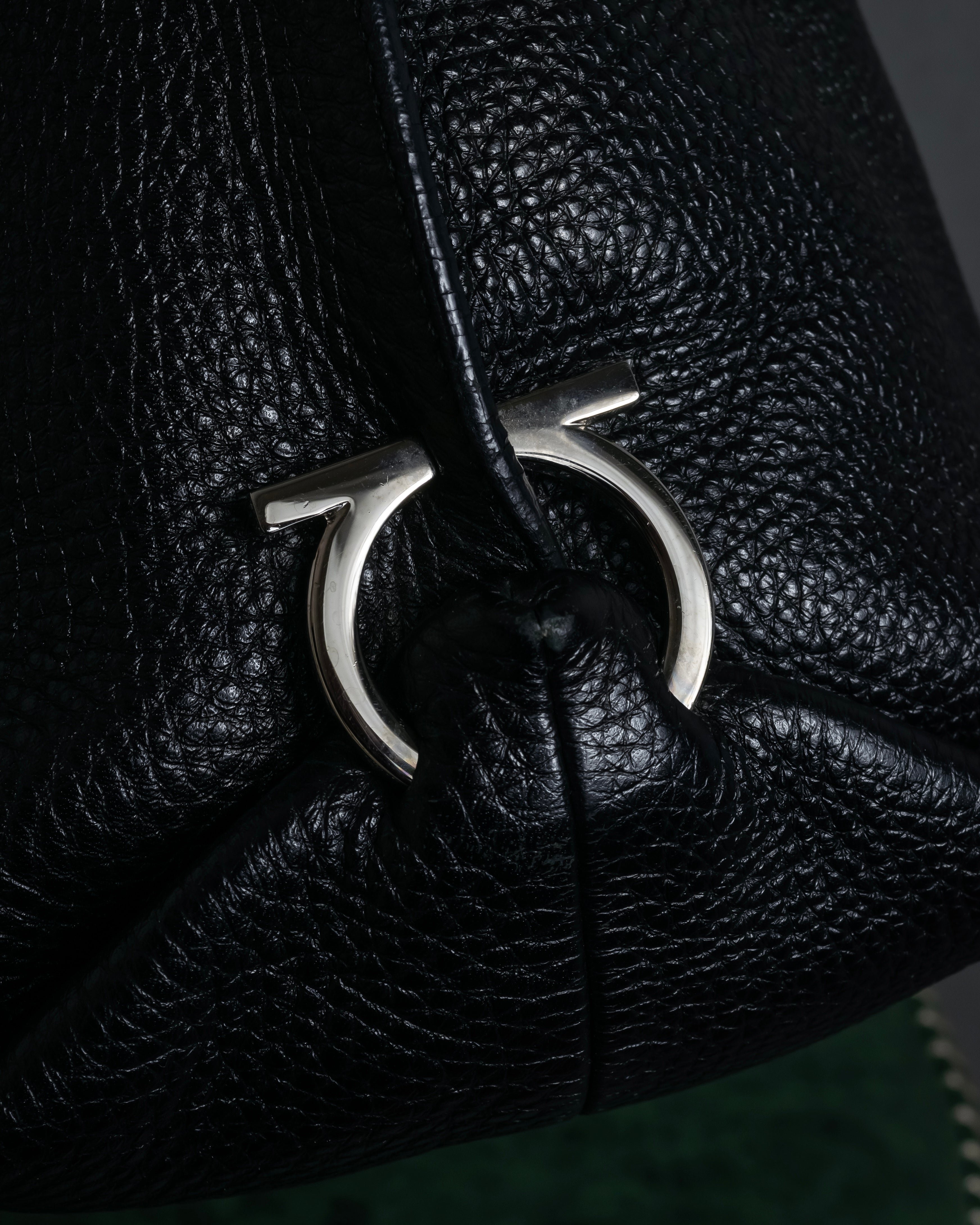 "Salvatore Ferragamo" Gancini motif draping leather bag
