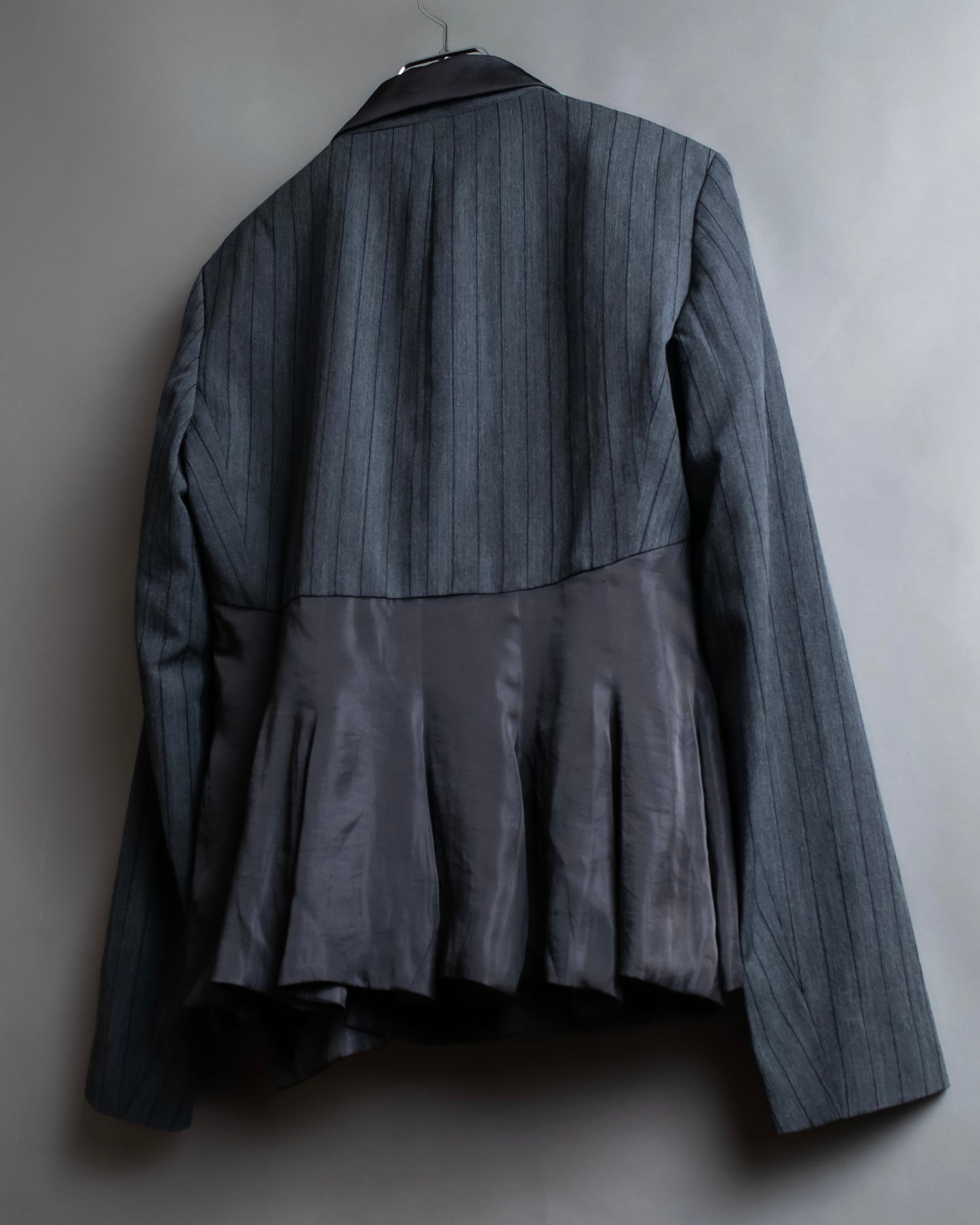 "ISSEY MIYAKE" Different material switching design shape pattern tailored jacket