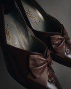"YVES SAINT LAURENT" Elegant ribbon leather pumps