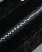 "CELINE" Horizontal form suede one-handle bag