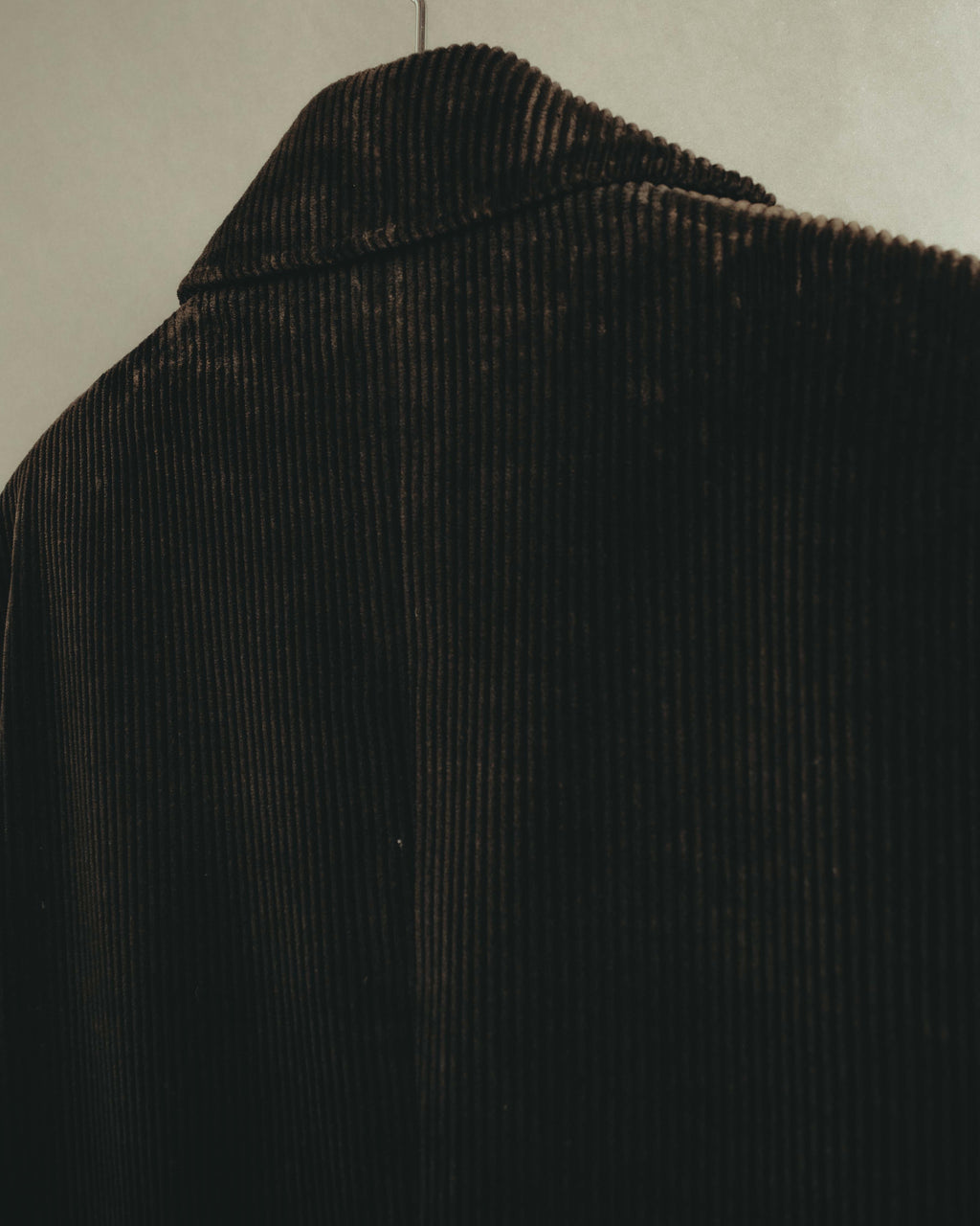 -SPECIAL- "GUCCI" 90's-00's Dark brown corduroy tailored chesterfield coat
