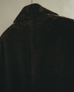 -SPECIAL- "GUCCI" 90's-00's Dark brown corduroy tailored chesterfield coat