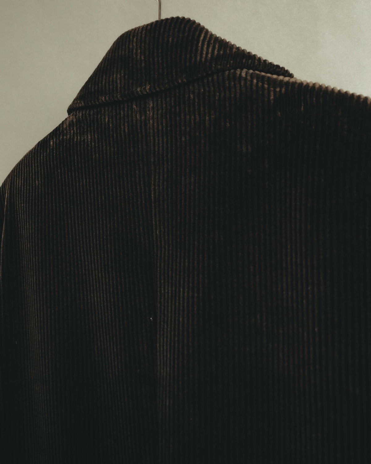 -SPECIAL- "GUCCI" 90's-00's Dark brown corduroy tailored chesterfield coat