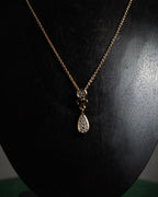 "Christian Dior" 00’s crystal pave cd drop necklace and earrings set