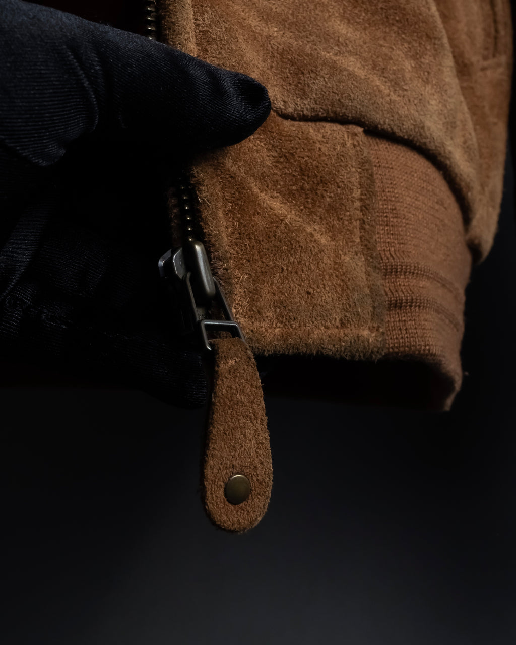 "SEAHOP" Ribbed design suede leather blouson