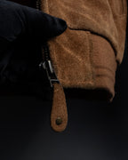 "SEAHOP" Ribbed design suede leather blouson