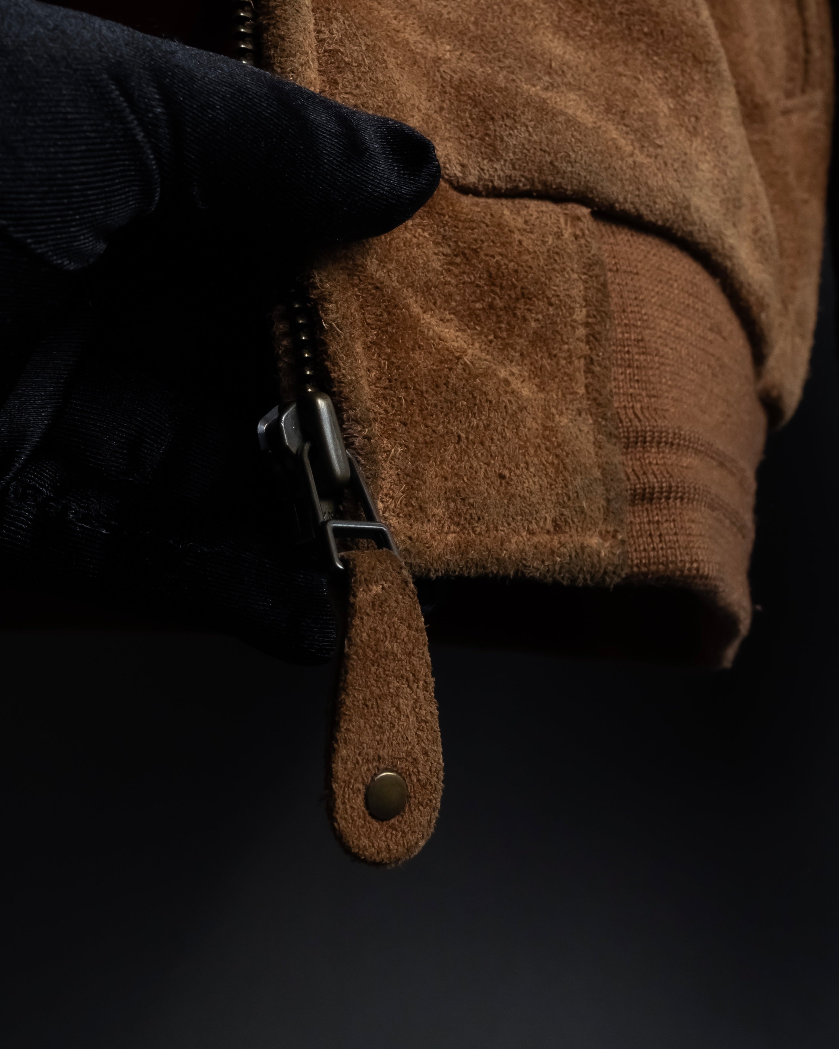 "SEAHOP" Ribbed design suede leather blouson