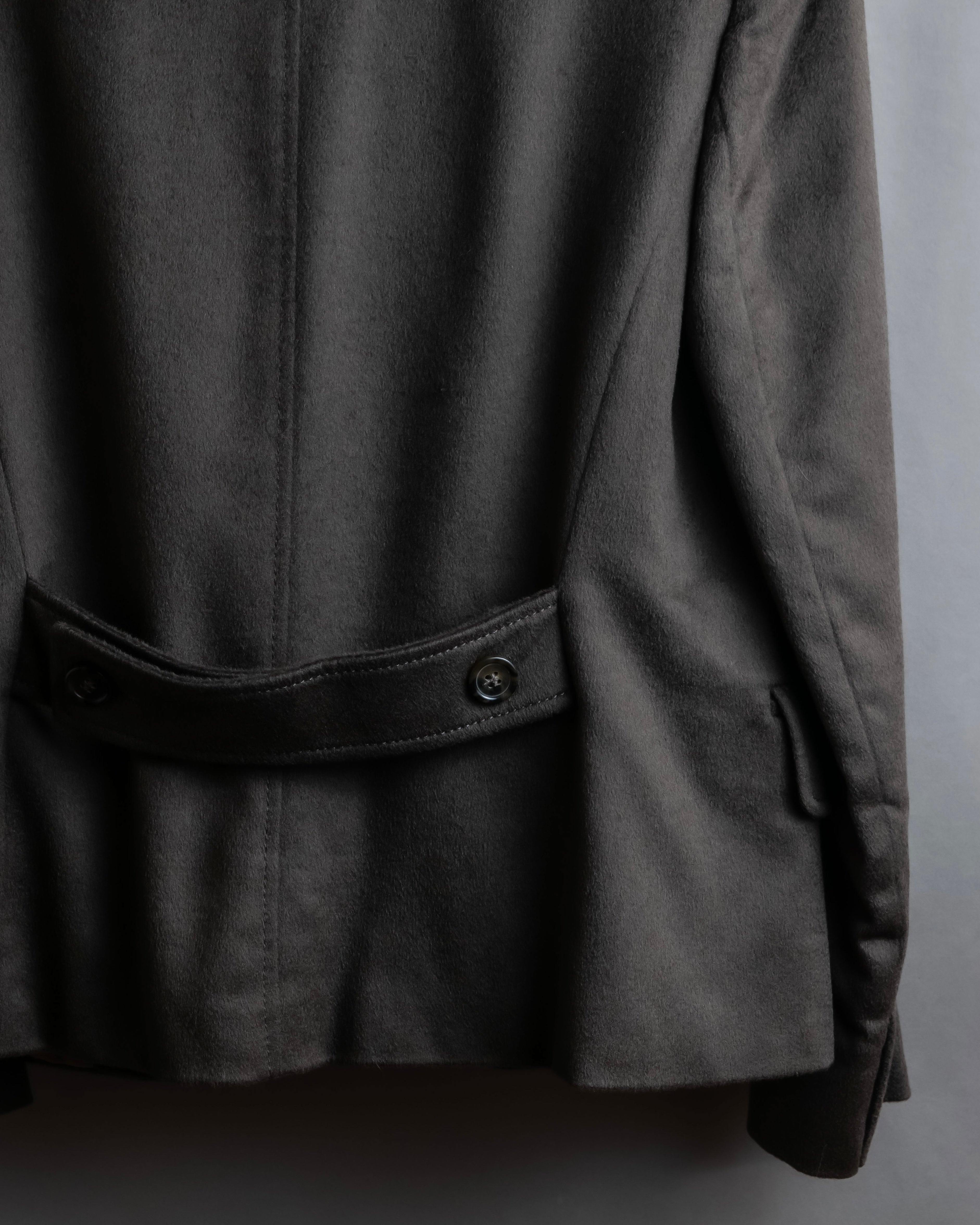 "Max Mara" Diagonal front button design stand collar jacket
