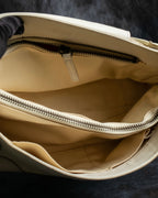 "Chloe" Gold parts design horizontal leather bag