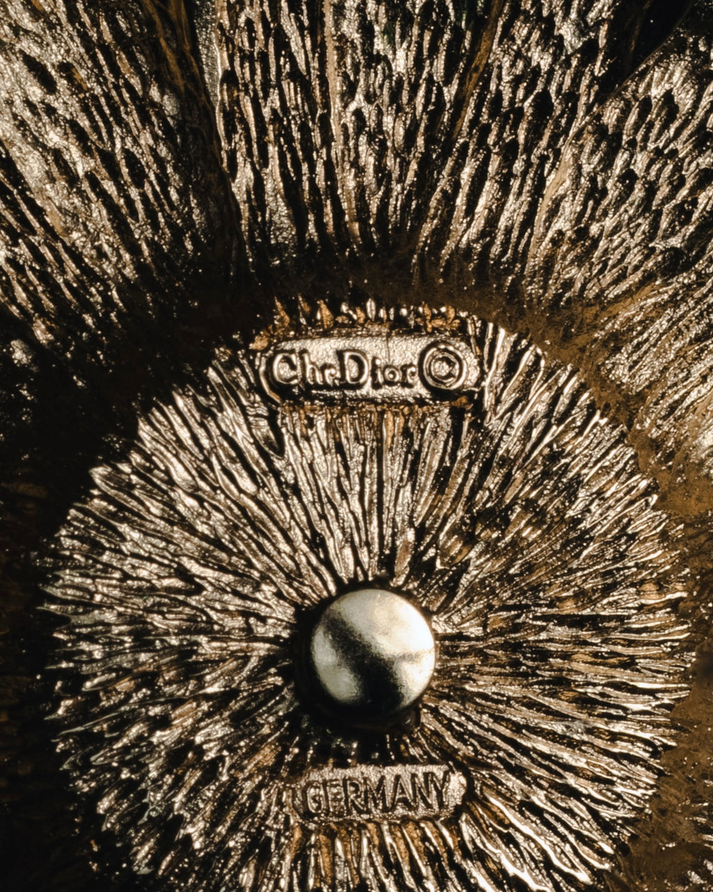 Christian Dior Floral Sunburst Crystal Brooch