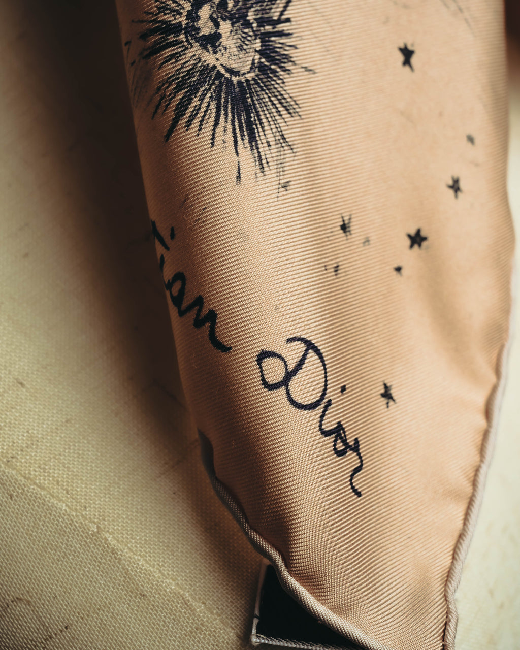 –SPECIAL– "Christian Dior" Celestial print silk square scarf