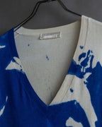 "Alexander McQueen" Painted oversized V-neck knit