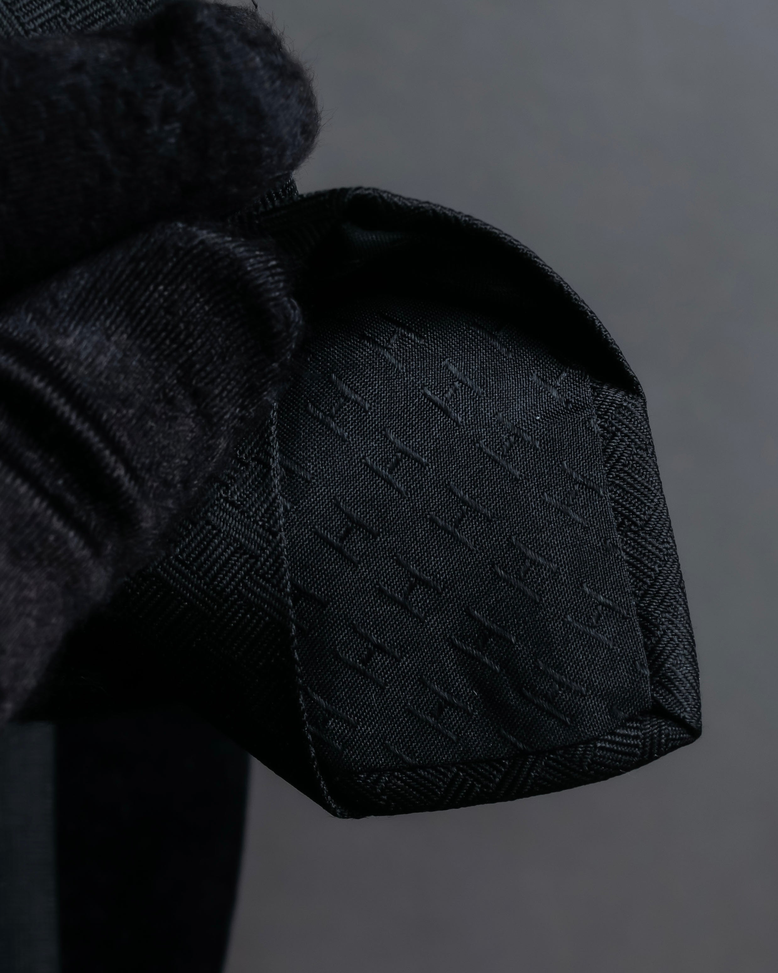 "HERMES" Dice embroidery design silk neck tie