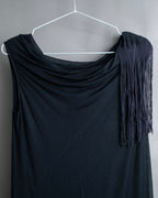 "Rick Owens Lilies" Fringe design draping sleeveless tops