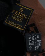 "FENDI" Logo engraved lace motif scarf
