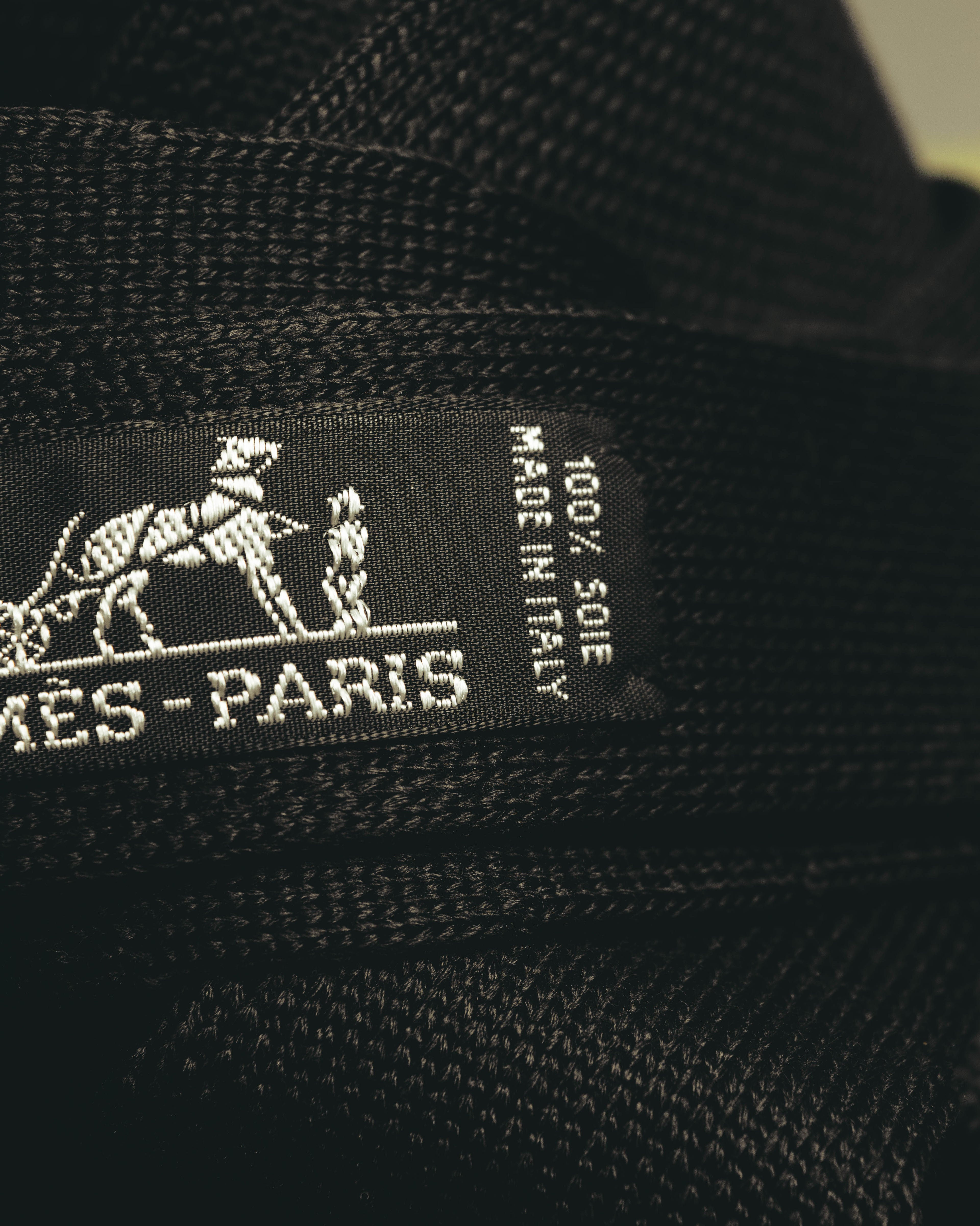 "Hermès" Black silk knit tie