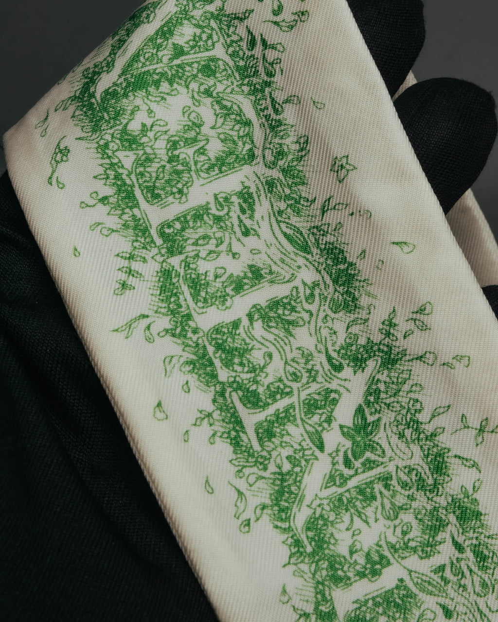 "DIOR" Green printed silk mitzah scarf